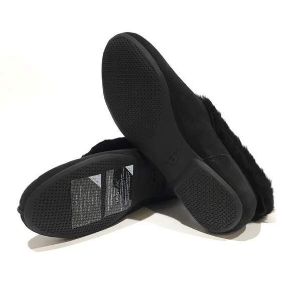 UGG NERINE BOOTIE SLIPPER -BLACK LAMB SUEDE / SHEEPSKIN CUFF WOMEN’S US 9 -NEW - Picture 7 of 10